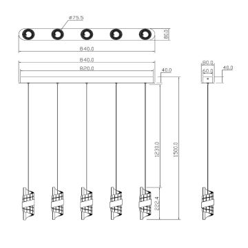 Lucide 13496/35/30 - LED Dimmable chandelier on a string KLIGANDE 5xLED/7,8W/230V