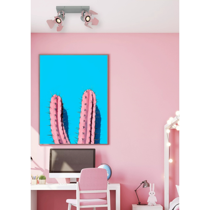 Lucide 17997/02/66 - Spotlight PICTO 2xGU10/35W/230V pink