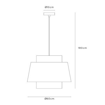 Lucide 21435/60/38 - Chandelier on a string TRIBUTE 1xE27/40W/230V creamy