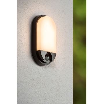 Lucide 22864/10/30 - LED Outdoor wall light with a sensor HUPS LED/10W/230V IP54 black