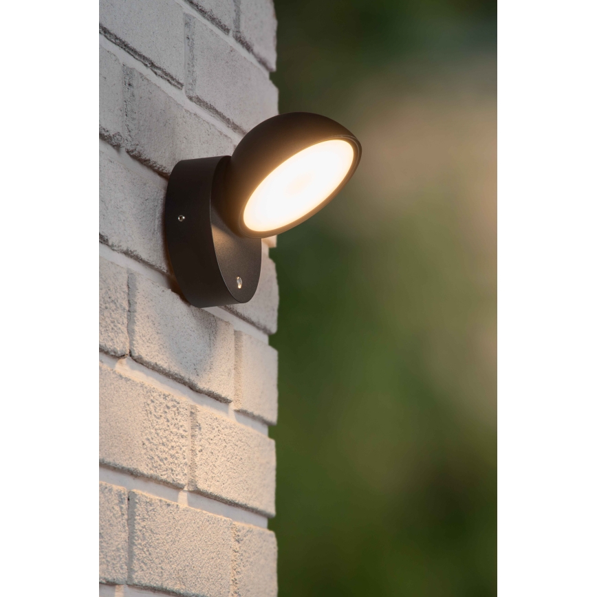 Lucide 22865/12/30 - LED Outdoor wall light with a sensor FINN LED/12W/230V IP54 black