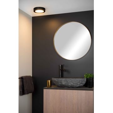 Lucide 28116/18/30 - LED Dimmable bathroom ceiling light BRICE LED/12W/230V d. 18 cm IP44 black