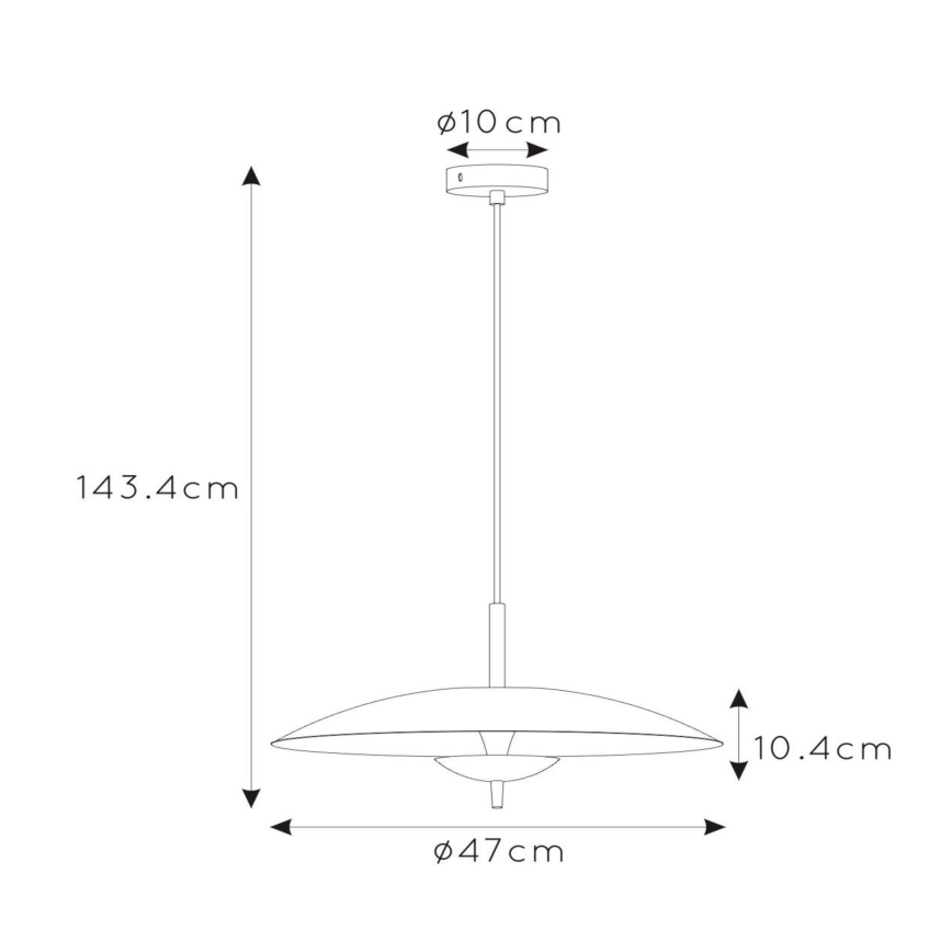 Lucide 30461/09/30 - LED Dimmable chandelier on a string VULCAN LED/9W/230V black