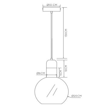 Lucide 34438/20/61 - Chandelier on a string JULIUS 1xE27/40W/230V d. 20 cm