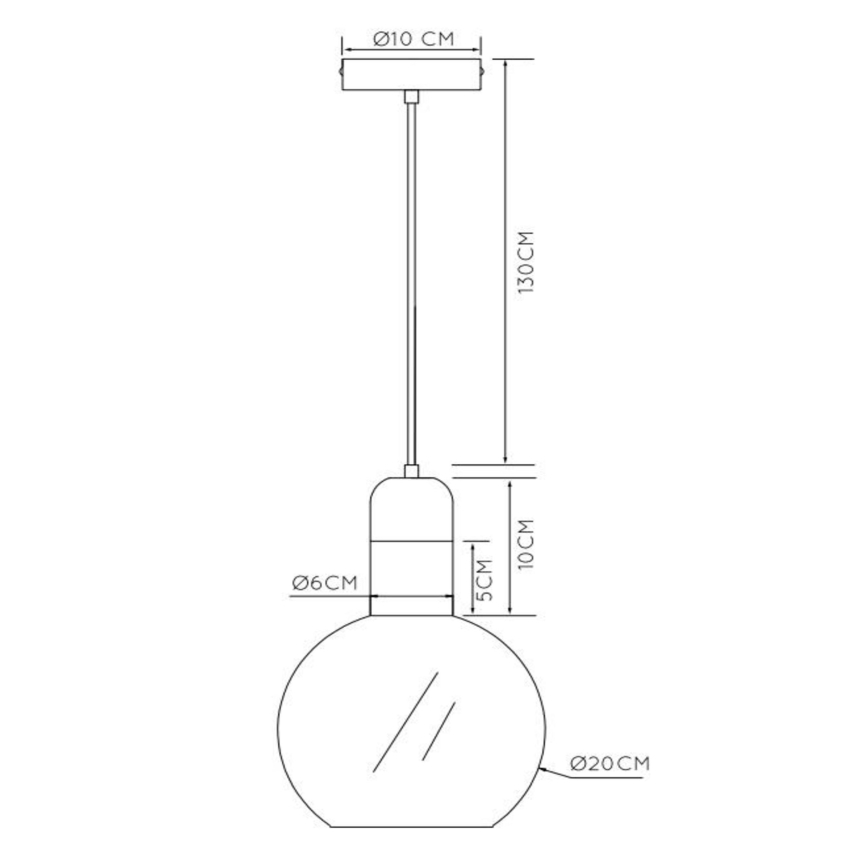 Lucide 34438/20/61 - Chandelier on a string JULIUS 1xE27/40W/230V d. 20 cm