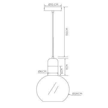 Lucide 34438/28/61 - Chandelier on a string JULIUS 1xE27/40W/230V d. 28 cm