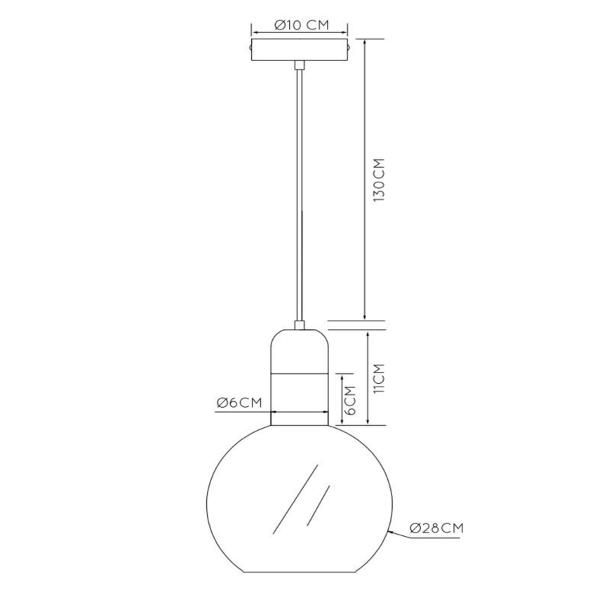 Lucide 34438/28/61 - Chandelier on a string JULIUS 1xE27/40W/230V d. 28 cm