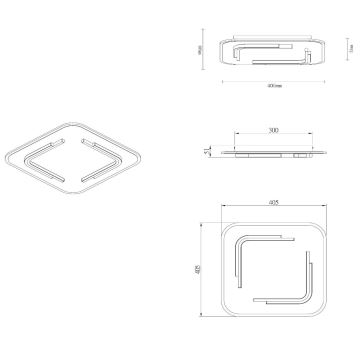 Lucide 44114/30/02 - LED Ceiling light ANDREAS LED/30W/230V gold