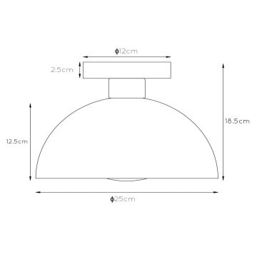 Lucide 45196/01/30 - Ceiling light SIEMON 1xE27/40W/230V black