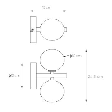 Lucide 45274/02/30 - Wall light TYCHO 2xG9/28W/230V black