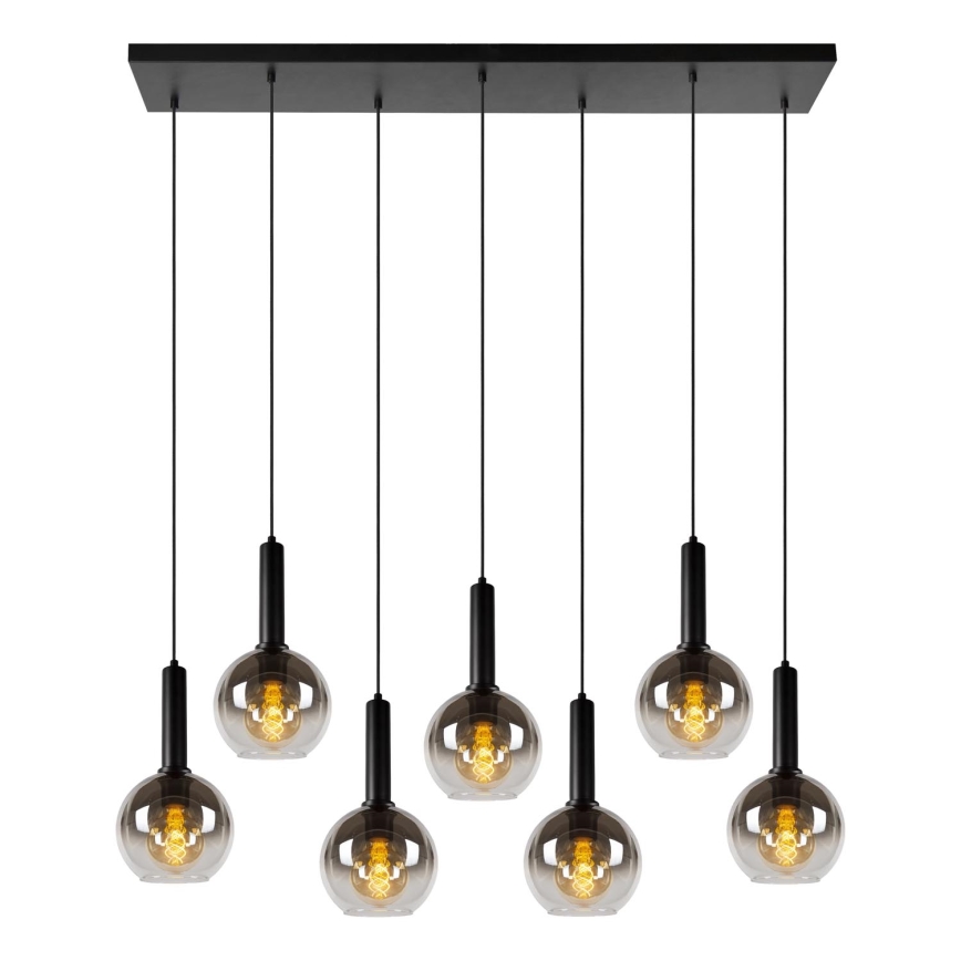 Lucide 45402/07/30 - Chandelier on a string MARIUS 7xE27/40W/230V black