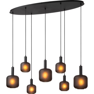 Lucide 45405/07/30 - Chandelier on a string ELOISE 7xE27/40W/230V black