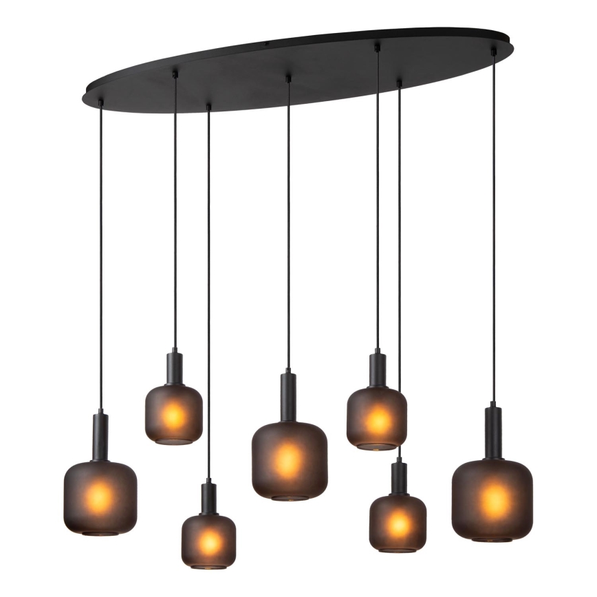 Lucide 45405/07/30 - Chandelier on a string ELOISE 7xE27/40W/230V black