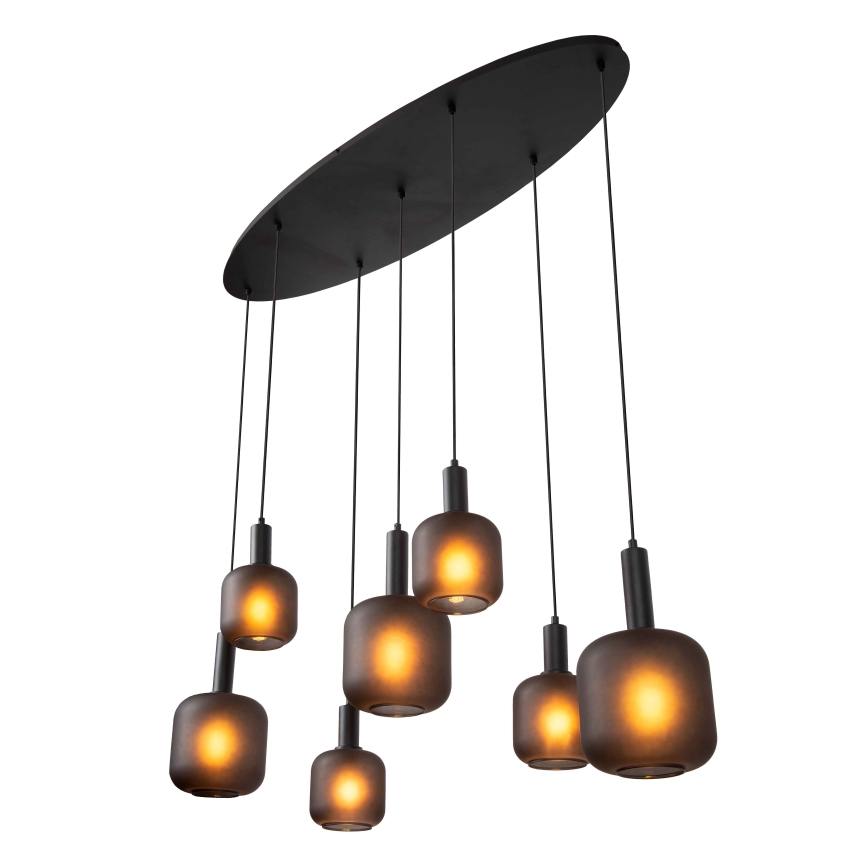 Lucide 45405/07/30 - Chandelier on a string ELOISE 7xE27/40W/230V black