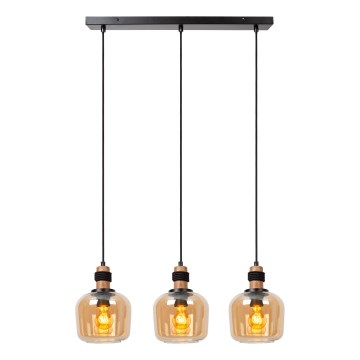 Lucide 45408/03/62 - Chandelier on a string ILONA 3xE27/40W/230V black/beige