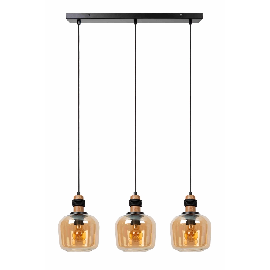 Lucide 45408/03/62 - Chandelier on a string ILONA 3xE27/40W/230V black/beige