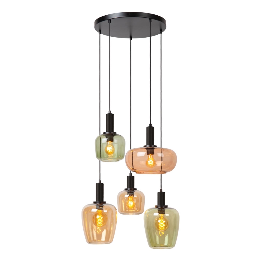 Lucide 45408/15/99 - Chandelier on a string ILONA 5xE27/40W/230V black/beige