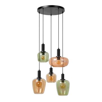 Lucide 45408/15/99 - Chandelier on a string ILONA 5xE27/40W/230V black/beige