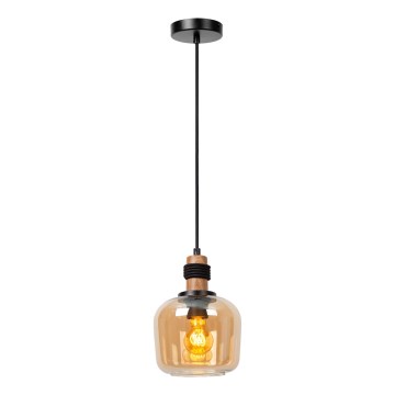 Lucide 45408/18/62 - Chandelier on a string ILONA 1xE27/40W/230V d. 18 cm black/beige