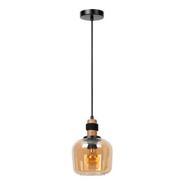 Lucide 45408/18/62 - Chandelier on a string ILONA 1xE27/40W/230V d. 18 cm black/beige