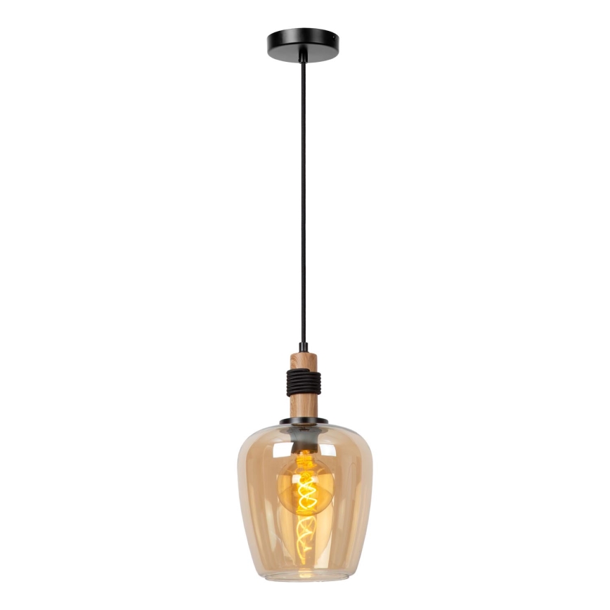 Lucide 45408/22/62 - Chandelier on a string ILONA 1xE27/40W/230V d. 22 cm black/beige