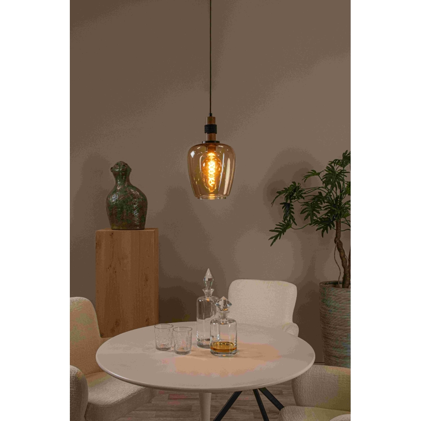 Lucide 45408/22/62 - Chandelier on a string ILONA 1xE27/40W/230V d. 22 cm black/beige