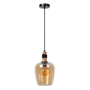 Lucide 45408/22/62 - Chandelier on a string ILONA 1xE27/40W/230V d. 22 cm black/beige