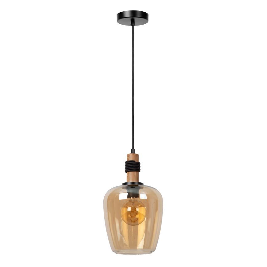 Lucide 45408/22/62 - Chandelier on a string ILONA 1xE27/40W/230V d. 22 cm black/beige