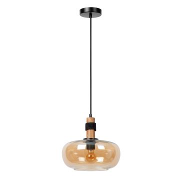 Lucide 45408/30/62 - Chandelier on a string ILONA 1xE27/40W/230V d. 30 cm black/beige