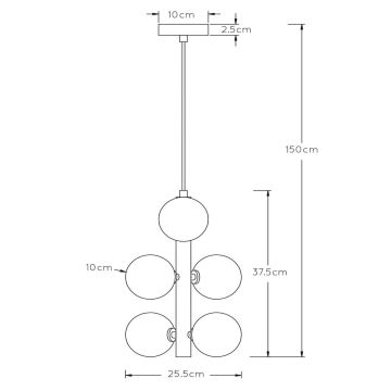 Lucide 45474/06/30 - Chandelier on a string TYCHO 6xG9/28W/230V black