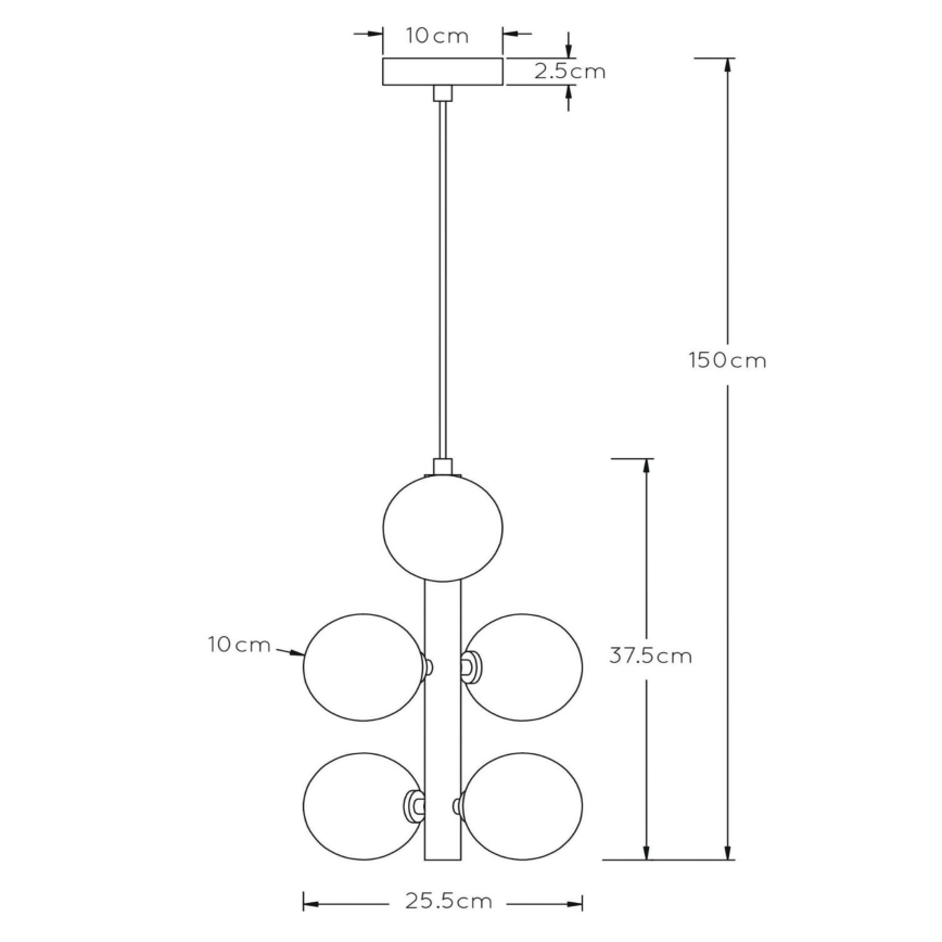 Lucide 45474/06/30 - Chandelier on a string TYCHO 6xG9/28W/230V black