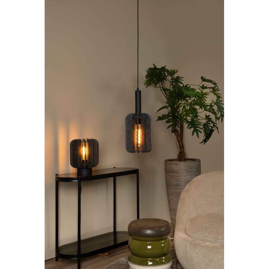 Lucide 45492/01/36 - Chandelier on a string RAFAL 1xE27/40W/230V black/grey