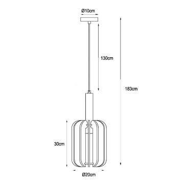 Lucide 45492/01/36 - Chandelier on a string RAFAL 1xE27/40W/230V black/grey