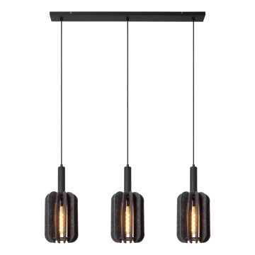 Lucide 45492/03/36 - Chandelier on a string RAFAL 3xE27/40W/230V black/grey