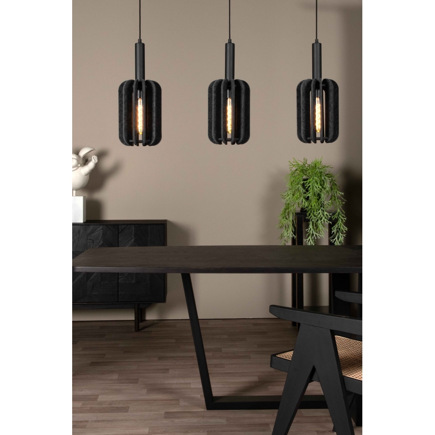 Lucide 45492/03/36 - Chandelier on a string RAFAL 3xE27/40W/230V black/grey