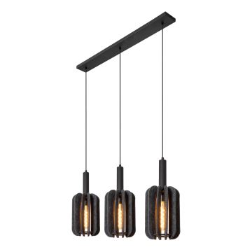 Lucide 45492/03/36 - Chandelier on a string RAFAL 3xE27/40W/230V black/grey