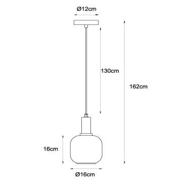 Lucide 45494/16/65 - Chandelier on a string JOANET 1xE27/40W/230V black