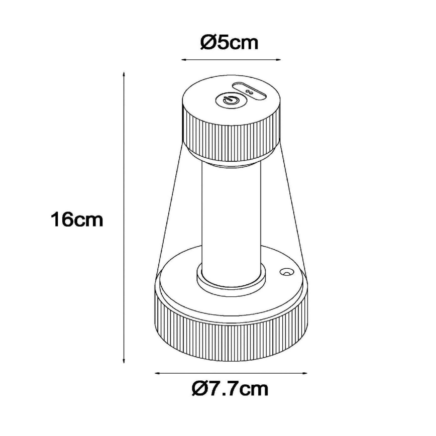 Lucide 45500/01/30 - LED Dimmable touch outdoor lamp LORALI LED/1,2W/4V IP44 black