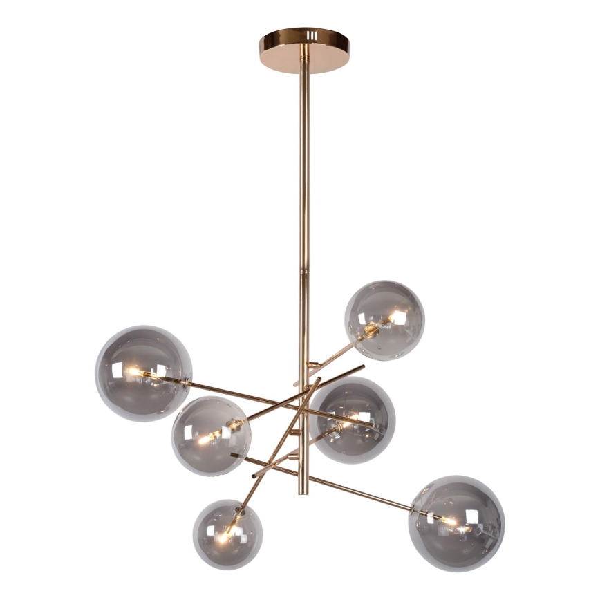 Lucide 46417/06/10 - LED Chandelier on a pole ALARA 6xG4/1,5W/230V gold