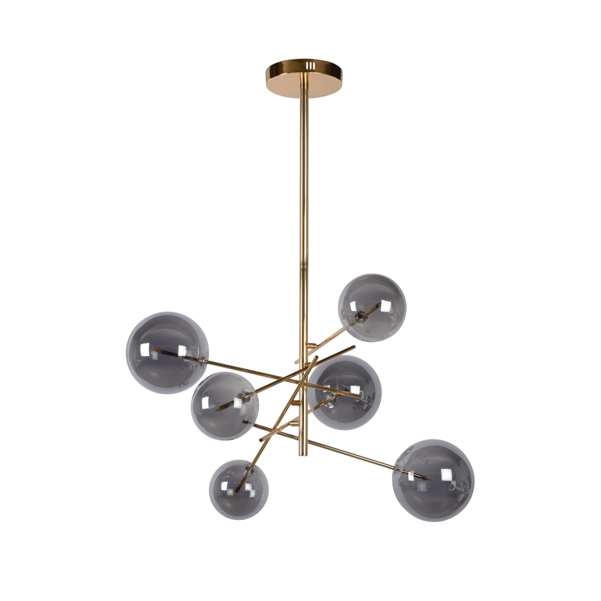 Lucide 46417/06/10 - LED Chandelier on a pole ALARA 6xG4/1,5W/230V gold