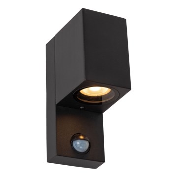 Lucide 69802/01/30 - Outdoor light with sensor ZARO 1xGU10/7W/230V IP65 black