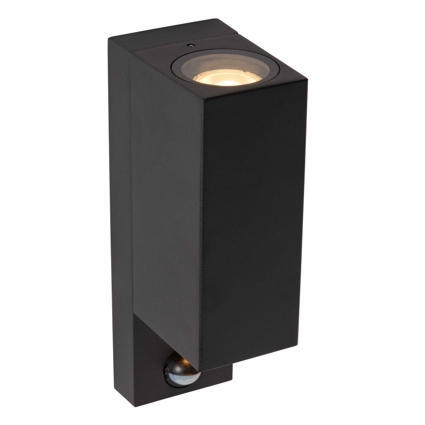 Lucide 69802/02/30 - Outdoor light with sensor ZARO 2xGU10/7W/230V IP65 black