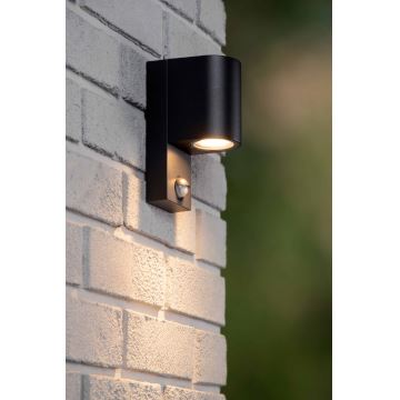 Lucide 69803/01/30 - Outdoor light with sensor ZARO 1xGU10/7W/230V IP65 black