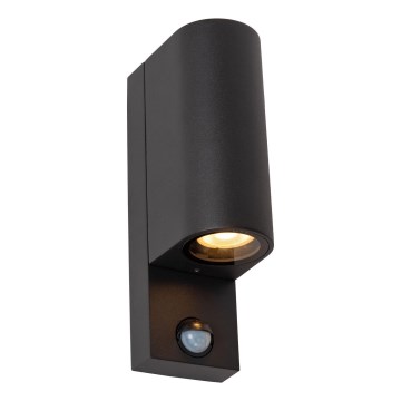 Lucide 69803/02/30 - Outdoor light with sensor ZARO 2xGU10/7W/230V IP65 black