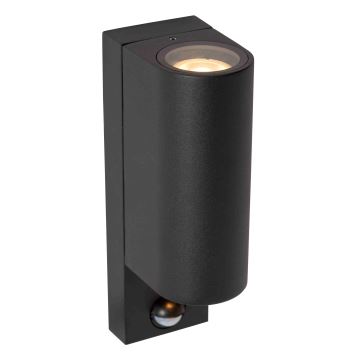 Lucide 69803/02/30 - Outdoor light with sensor ZARO 2xGU10/7W/230V IP65 black