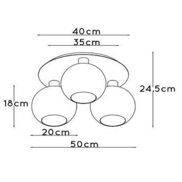 Lucide 74114/03/02 - Ceiling light MARIUS 3xE27/40W/230V gold