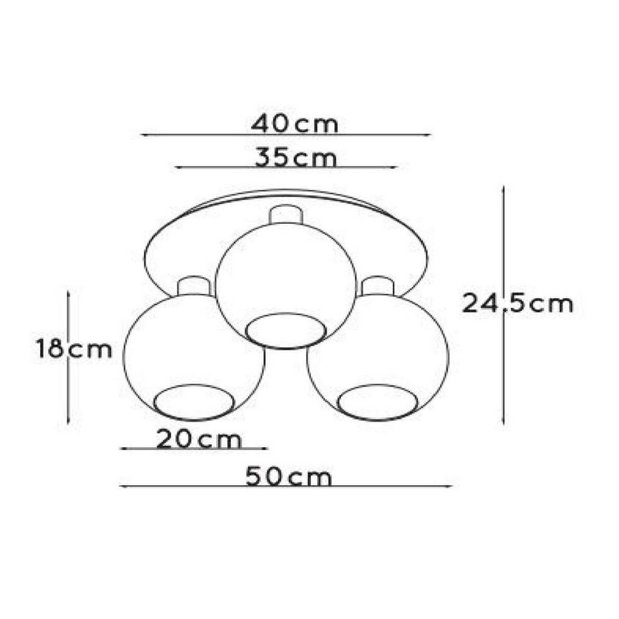 Lucide 74114/03/02 - Ceiling light MARIUS 3xE27/40W/230V gold