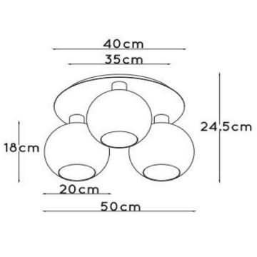 Lucide 74114/03/30 - Ceiling light MARIUS 3xE27/40W/230V black