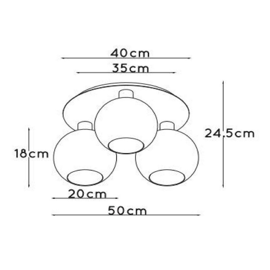 Lucide 74114/03/30 - Ceiling light MARIUS 3xE27/40W/230V black