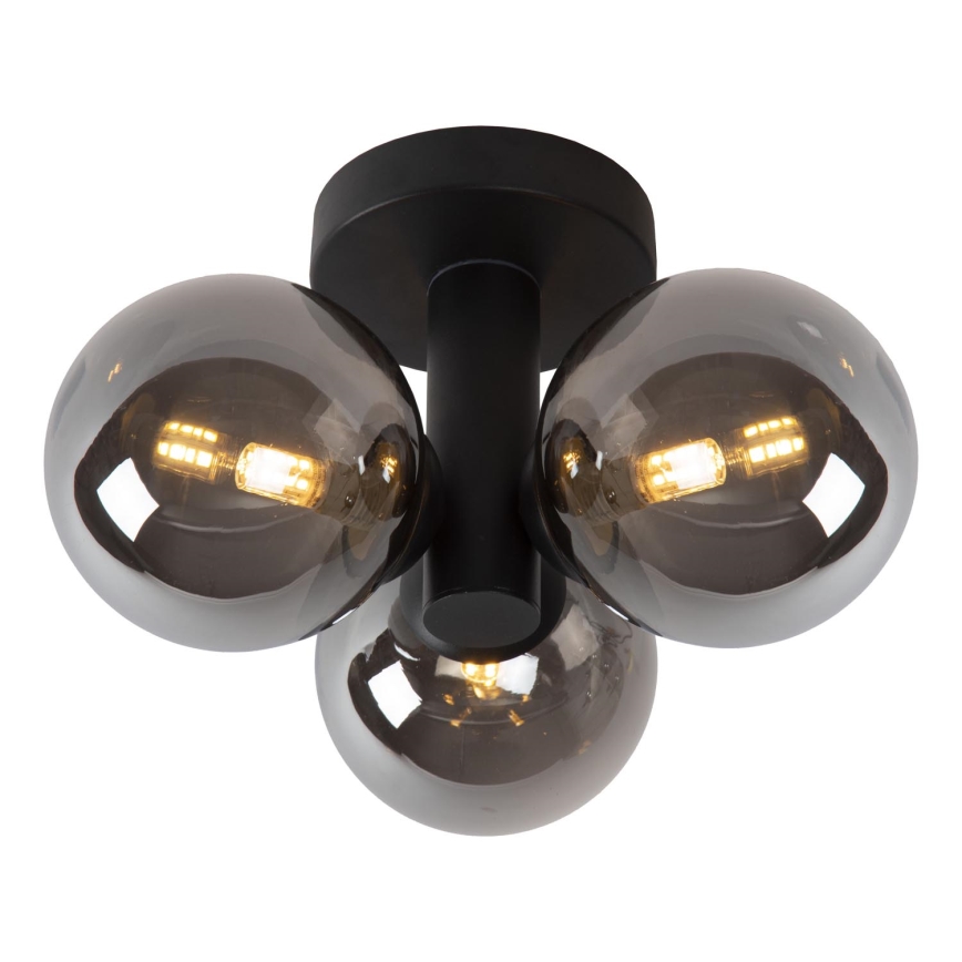 Lucide 74116/03/30 - Bathroom ceiling light TRUDY 3xG9/40W/230V IP44 black